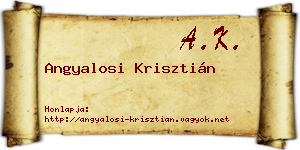 Angyalosi Krisztián névjegykártya