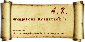 Angyalosi Krisztián névjegykártya