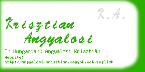 krisztian angyalosi business card